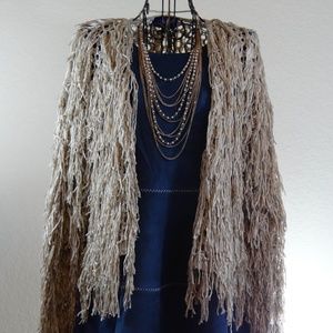 Taupe Shaggy Cardigan